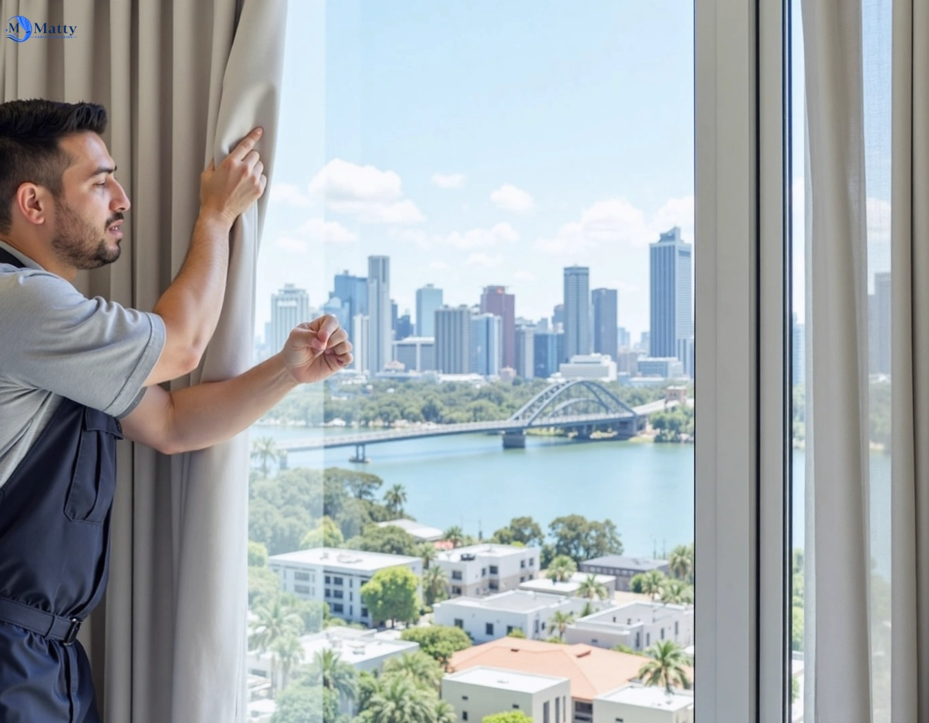 Professional curtain steam cleaning service wolffdene QLD by Matty Curtain Cleaning